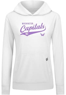 Levelwear Washington Capitals Womens White Relay Glide Hooded Sweatshirt