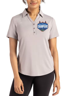 Cutter and Buck Florida Gators Womens Ash 2025 National Champions Forge Eco Polo Short Sleeve Polo..