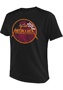 Original Retro Brand Virginia Tech Hokies Black Metallica Short Sleeve Fashion T Shirt