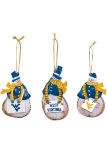 West Virginia Mountaineers Metal Snowman Ornament