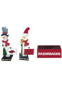 Arkansas Razorbacks Wooden Snowmen Decor