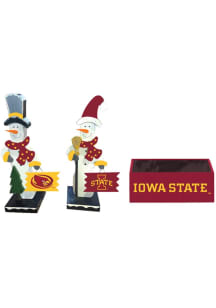 Iowa State Cyclones Wooden Snowmen Decor