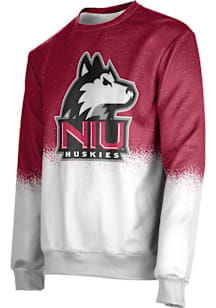 ProSphere Northern Illinois Huskies Mens Red Spray Long Sleeve Crew Sweatshirt