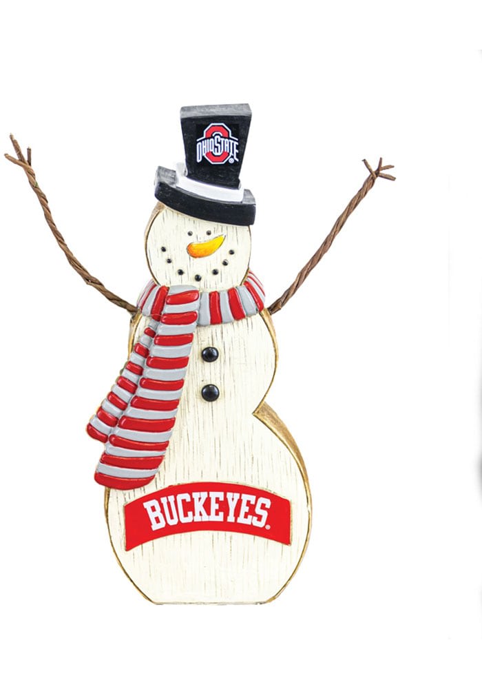 Ohio State Buckeyes Resin Snowman Decor - RED