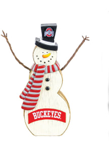 Ohio State Buckeyes Resin Snowman Decor