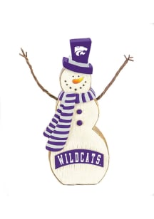 Purple K-State Wildcats Resin Snowman Decor