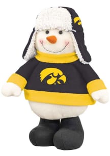 Black Iowa Hawkeyes Sherpa Snowman Decor