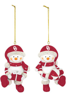 Oklahoma Sooners Resin Snowman Ornament