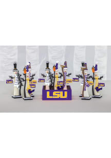 LSU Tigers Wooden Snowman in Tray Decor