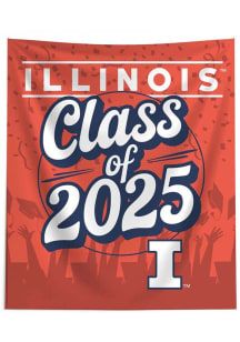 Orange Illinois Fighting Illini Class of 2025 50x60 Tapestry Blanket