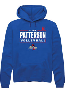 Lauren Patterson Rally Mens Blue Tulsa Golden Hurricane NIL Stacked Box Player Hood