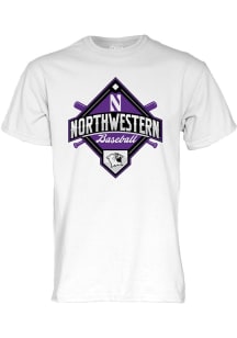 Northwestern Wildcats Big Ten Baseball Short Sleeve T Shirt - White