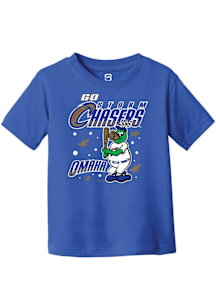 Stormy  Summit Sportswear Omaha Storm Chasers Toddler Blue Silly Stars with Mascot Short Sleeve T-..