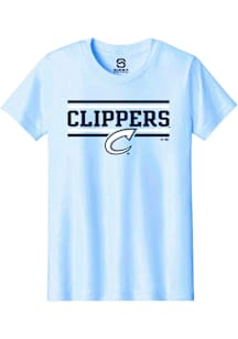 Summit Sportswear Columbus Clippers Youth Light Blue Double Bar Short Sleeve T-Shirt
