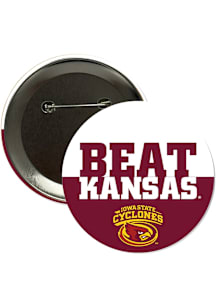 Iowa State Cyclones BEAT Kansas 3" Button - Cardinal