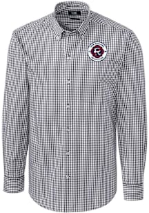 Cutter and Buck New England Revolution Mens Charcoal Easy Care Stretch Big and Tall Dress Shirt