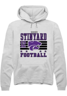 Serious Stinyard Rally Mens White K-State Wildcats NIL Striped Player Hood