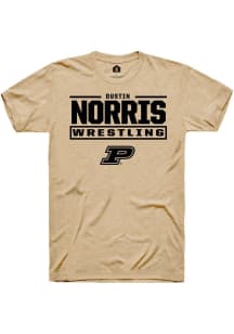 Dustin Norris Rally Mens Brown Purdue Boilermakers NIL Stacked Box Player T Shirt