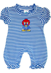 Kansas Jayhawks Baby Blue Stripe Puff Sleeve Short Sleeve One Piece