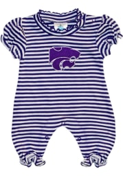 K-State Wildcats Baby Purple Stripe Puff Sleeve Short Sleeve One Piece