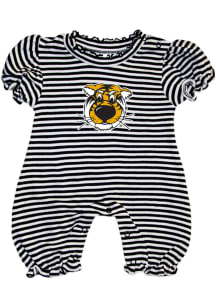 Missouri Tigers Baby Black Stripe Puff Sleeve Short Sleeve One Piece