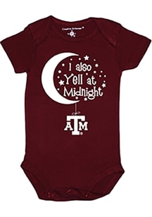 Texas A&amp;M Aggies Baby Maroon Maroon Yell At Midnight Short Sleeve One Piece