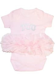 TCU Horned Frogs Baby Pink Tutu Short Sleeve One Piece