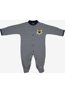 Missouri Tigers Baby Black Striped Footed Loungewear One Piece Pajamas