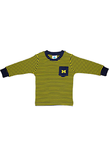 Michigan Wolverines Baby Navy Blue Pocket Long Sleeve T-Shirt