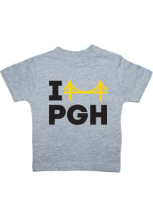 Pittsburgh Toddler Grey I Bridge PGH Short Sleeve T Shirt