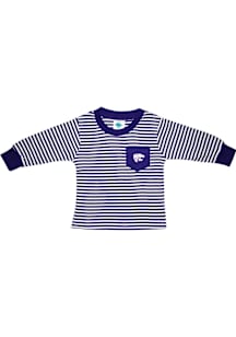 K-State Wildcats Toddler Purple Striped Pocket Long Sleeve T-Shirt