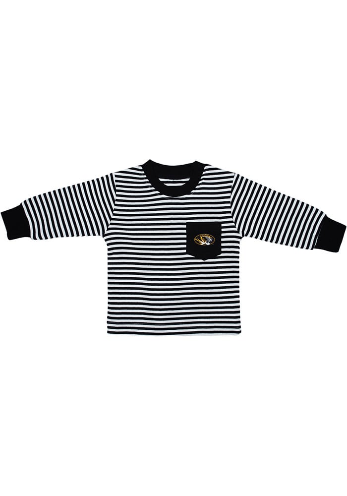 Missouri Tigers Toddler Black Striped Pocket Long Sleeve T-Shirt