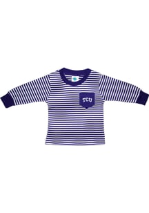 TCU Horned Frogs Toddler Purple Striped Pocket Long Sleeve T-Shirt