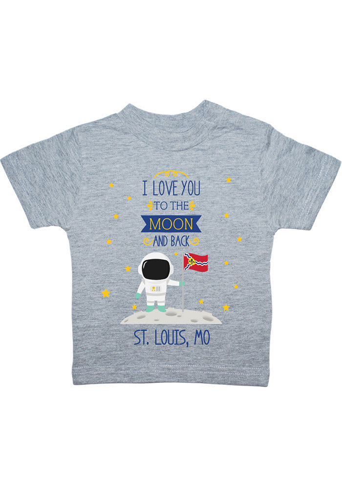 St Louis Toddler Grey To the Moon and Back Short Sleeve T Shirt