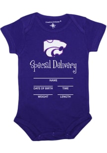 K-State Wildcats Baby Purple Special Delivery Short Sleeve One Piece