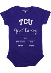TCU Horned Frogs Baby Purple Special Delivery Short Sleeve One Piece