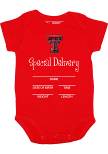 Texas Tech Red Raiders Baby Red Special Delivery Short Sleeve One Piece