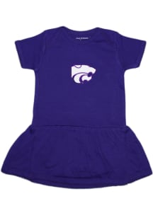 K-State Wildcats Baby Girls Purple Picot Short Sleeve Dress
