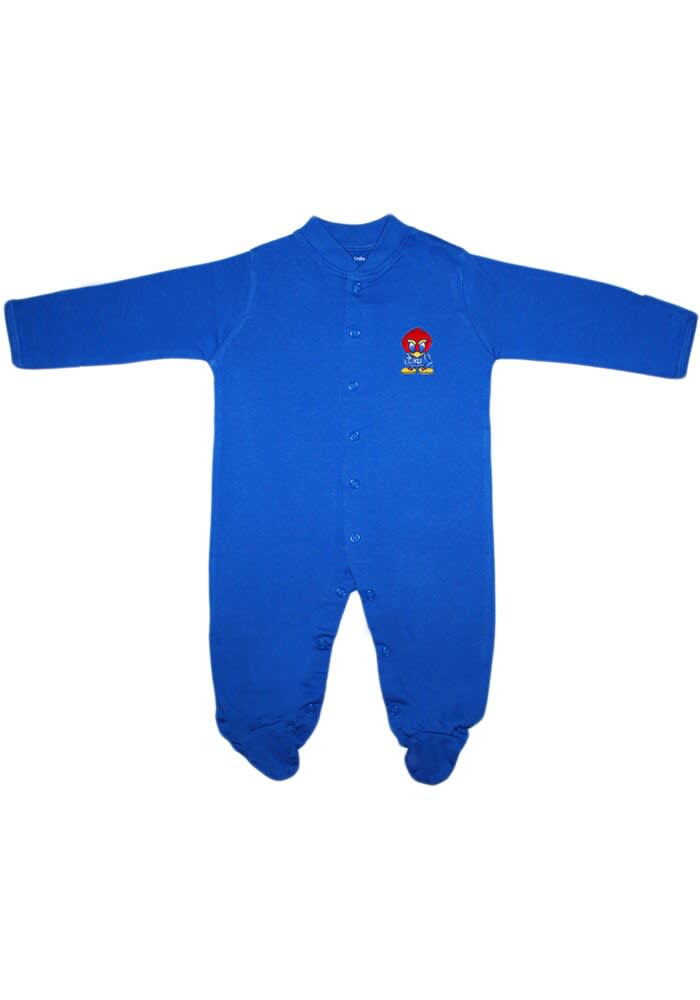 KU Jayhawks Jayhawks Blue Baby Footed Romper Pajamas