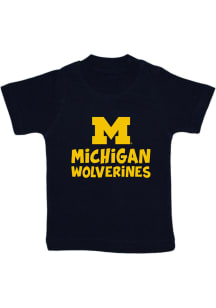 Michigan Wolverines Infant Playful Short Sleeve T-Shirt Navy Blue