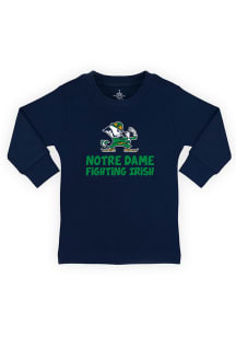 Notre Dame Fighting Irish Toddler Navy Blue Playful Long Sleeve T-Shirt