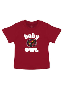 Temple Owls Infant Baby Mascot Short Sleeve T-Shirt Red