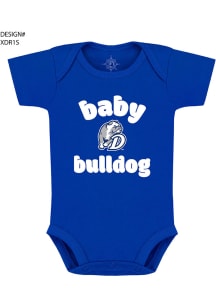 Drake Bulldogs Baby Blue Baby Mascot Short Sleeve One Piece