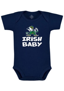 Notre Dame Fighting Irish Baby Navy Blue Baby Mascot Short Sleeve One Piece