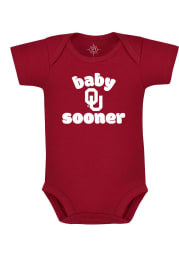 Oklahoma Sooners Baby Crimson Baby Sooner Short Sleeve One Piece