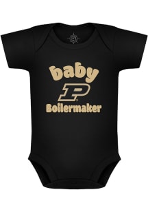 Baby Black Purdue Boilermakers Baby Mascot Short Sleeve One Piece