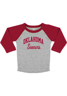 Oklahoma Sooners Toddler Grey Arch Raglan Long Sleeve T-Shirt