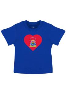 Kansas Jayhawks Toddler Girls Blue Heart Baby Jay Short Sleeve T-Shirt