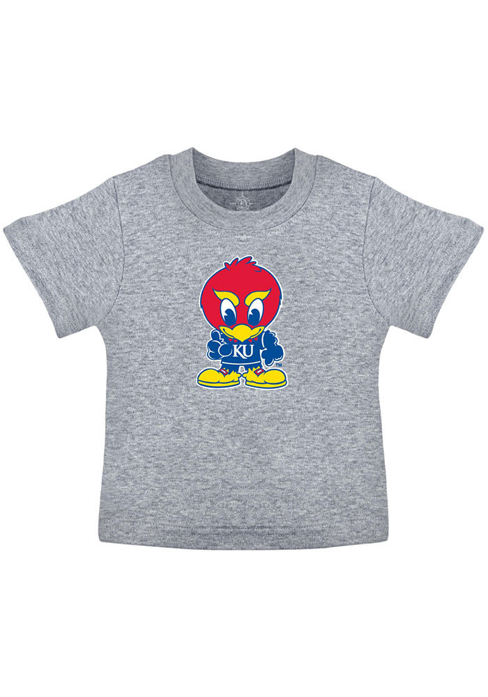 Kansas Jayhawks Toddler Grey Baby Jay Logo Short Sleeve T-Shirt