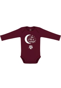 Texas A&amp;M Aggies Baby Maroon Yell At Midnight Long Sleeve One Piece